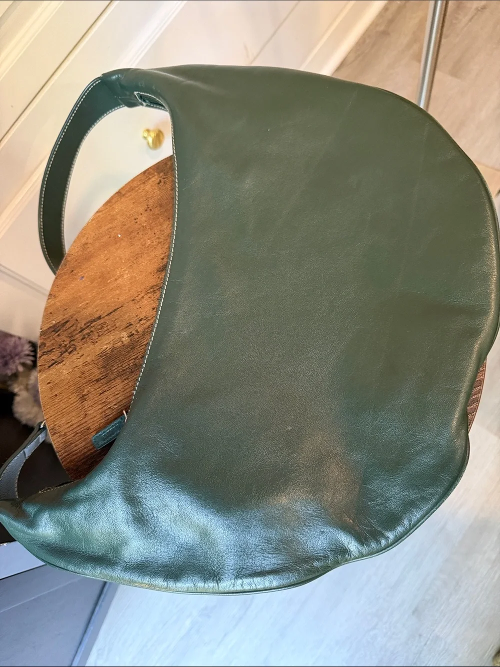 Lauren Ralph Lauren Dark Green Leather Hobo Shoulder Bag - Picture 5 of 10